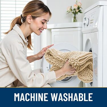 Килимок для собак Smiry, ультрам'який, неслизький, миючий, швидковисихаючий, з дрібного ворсу, для великих, середніх та маленьких собак (47x17x1 см, Бежевий)