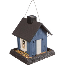 Годівниця для птахів North States Village Collection Blue Cottage, 2,3 кг, синя, легка чистка, захист від білок, для підвішування або монтажу на стійку