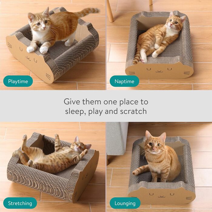 Навіс для котів Navaris - 2-в-1: когтеточка та лежанка - когтеточки для котів, лежанка для котів, товстий картон, захист меблів