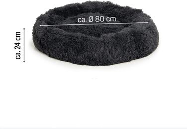 Крісло-лежанка для собак Wallace & Jones Sarnia - M, м'яке, темно-сіре, 80 x 80 x 24 см