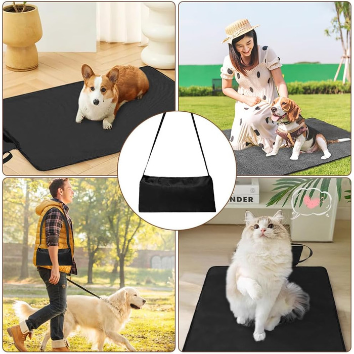 Зручна водонепроникна ковдра для тварин, 100 x 70 см, для кемпінгу, собак, котів, підстилка, зігріваюча ковдра для собак з сумкою, лежанка для собак, килимок для собак, ковдри для тварин для відпочинку на вулиці та в приміщенні, туристична ковдра для дома