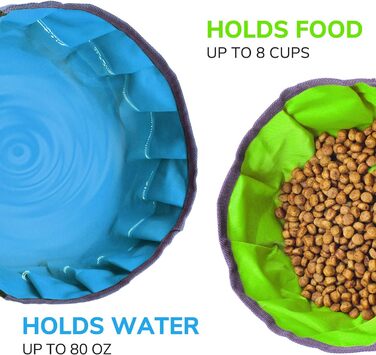 Набір мисок для собак LumoLeaf: 2 шт. (2L + 2.4L) - складані, для подорожей