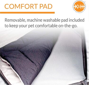 Закритий автомобільний сидіння-переноска для собак K&H Pet Products, безпечна дорожня сумка для домашніх тварин з м'якими стінками, багато входів, сітчасті вікна, знімний чохол, для подорожей