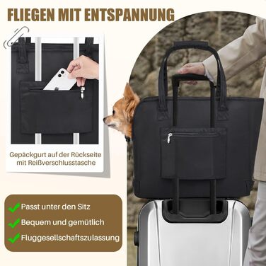 Сумка-переноска для собак SlowTon - для маленьких собак та кошенят до 5.5 кг, чорна, з сумкою та безпечною лінією