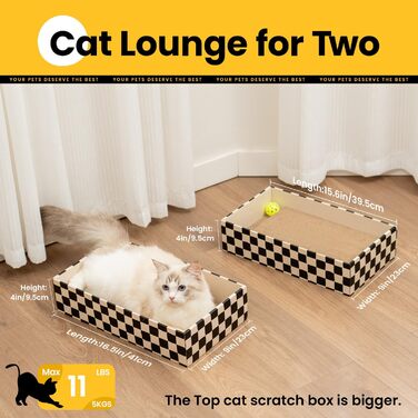 5-Piece Cat Scratch Box Set from Conlun: Large, Double-Sided Design, Interactive Openings, Durable Scratch Pad, Furniture Protector (White)