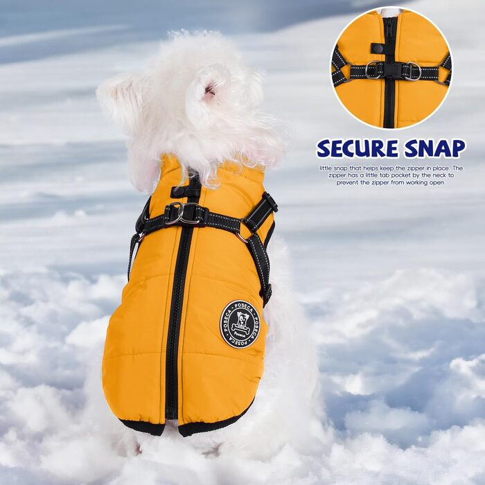 Водонепроникний зимовий одяг для собак: тепла куртка, жилет та манжет для малих, середніх та великих собак. Колір: зелений (L, жовтий)