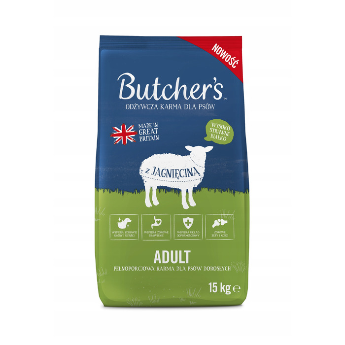 Сухий корм для собак Butcher's Original з ягнятиною, 15 кг