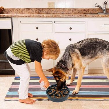 Миска для собак Slow Feeder, інтерактивна, лабіринт, чорна. Запобігає швидкому поглинанню їжі та розповсюдженню розширення шлунку (bloat).