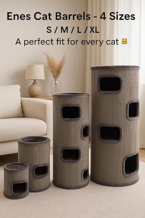 Драпак для котів Flamingo Enes S сірого кольору, 56 см, діаметр 42 см, сизаль та плюш