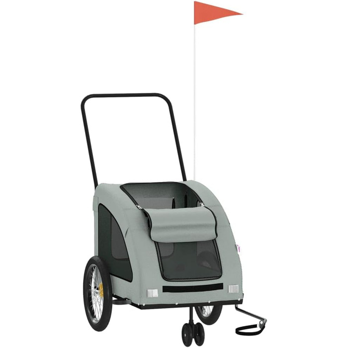 Фahrradanhänger Hunde Grau Ox - Велосипельний причіп для собак сірий Ox, матеріал: оксфордська тканина та метал, вага: 9.9 кг