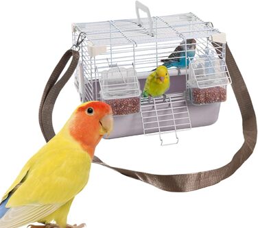 Транспортна переноска для птахів Vogeltransportbox - зручна та міцна переноска для хвилястих попугаїв, корел, та інших дрібних птахів (сіра)