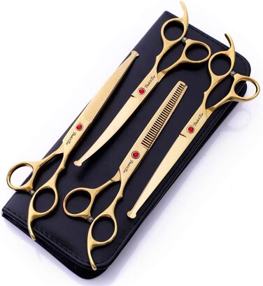 Набір професійних ножиць для грумінгу собак та котів (4 шт.) з нержавіючої сталі