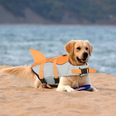 Спасальний жилет для собак EMUT, блакитний, для малих, середніх та великих порід, з ручкою безпеки