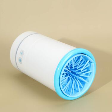 Електричний масажер для лап тварин Yardwe з USB-зарядкою. Миючий пристрій для лап домашніх улюбленців, ротаційний силіконовий чан. Синій та білий колір.