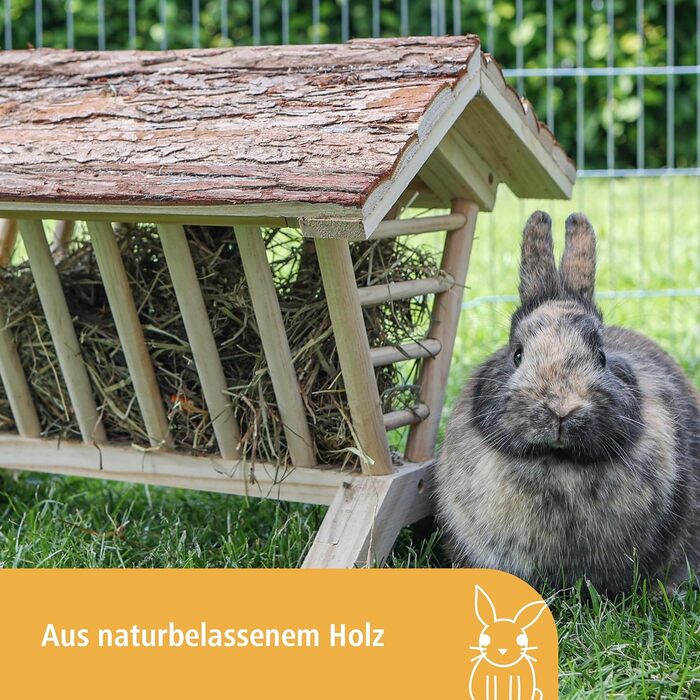 Годівниця для сіна Kerbl Pet Nature 45x32x33 см, дерев'яна