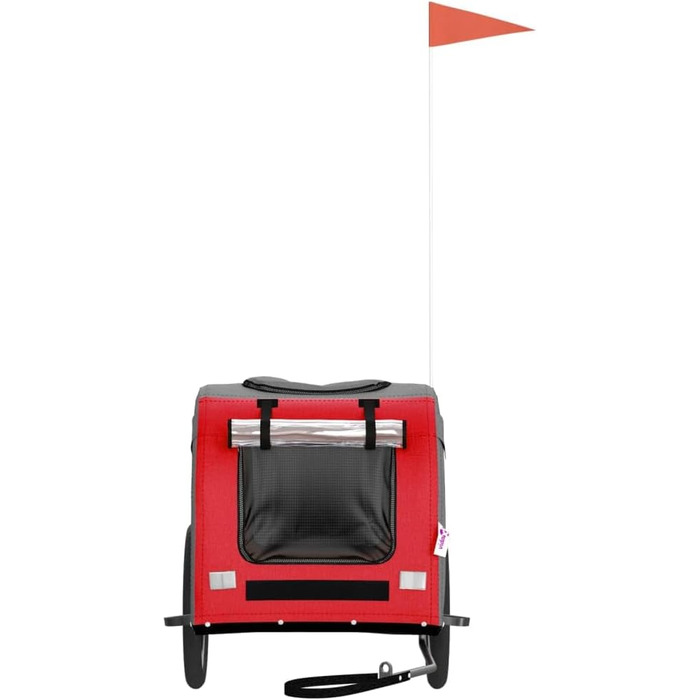 Фahrradanhänger для собак Tidyard: причіп для велосипеда, 45 кг, з відбивачами, Oxford тканина, червоно-сірий, 125 x 64 x 66 см