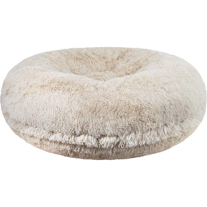 Ліжко для собак Bessie and Barnie Bagel Donut, плюшеве штучне хутро, кругла форма, водонепроникна підкладка, знімний і праний чохол, заспокійливе, різні розміри і кольори