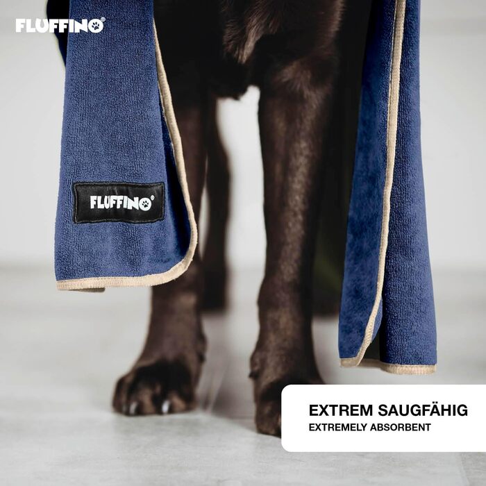 Набір рушників для собак 2 шт. - 90x50 см та 120x70 см - швидковисихаючі мікрофібровий рушник для собак, сірий та зелений (блакитний та бежевий), швидковисихаючі, добре вбирають, для маленьких та середніх собак