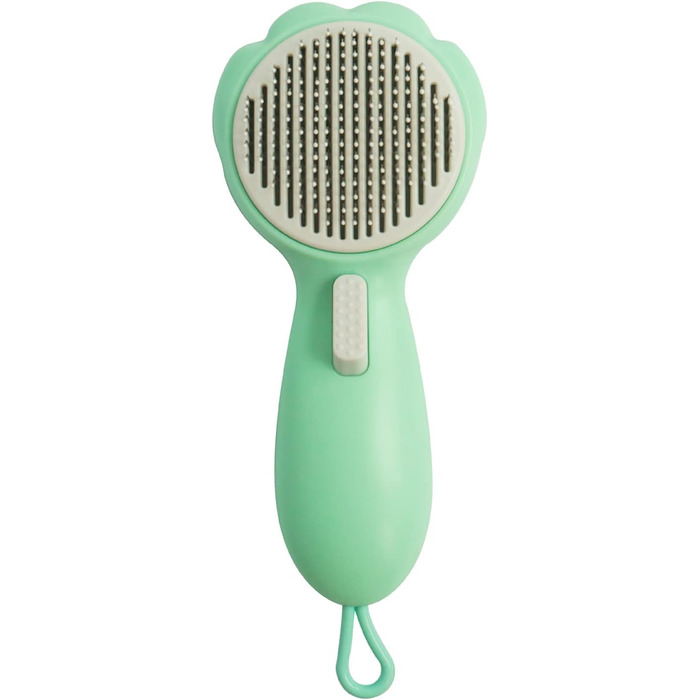 Щітка для собак для видалення шерсті, масажна щітка для котів, для линьки та догляду за шерстю, видаляє розпушену шерсть, безболісні щетинки, самоочисна щітка для собак з м'яким масажем (зелена)