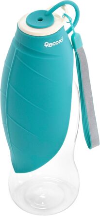 Водяний диспенсер Record з пляшкою - практичний та функціональний - силікон, 400 мл, 8 x 23 см, колір морської хвилі - для прогулянок та подорожей