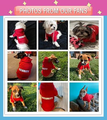 Світшот Izefia Hunde для собак Security Rdc: теплий пуловер з бавовни для маленьких та середніх собак, 4XL (XXL, обхват грудної клітки 62 см), колір рожево-червоний