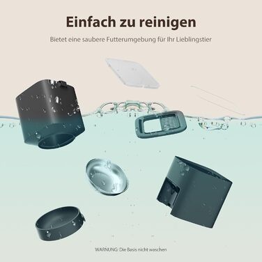 Автомат для годування котів та собак, 5л, чорний. Інтелектуальний диспенсер з програмуванням до 10 прийомів їжі на день