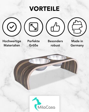 Набір мисок для котів MilaCasa Katzennapf - 2 шт. підняті миски для котів, подвійний набір мисок для їжі та води для котів (Макассар)