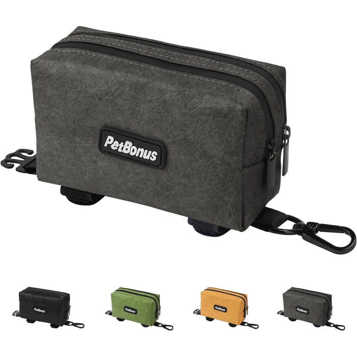 Диспенсер для собачих відходів PetBonus: водонепроникний контейнер для пакетів + 15 шт. пакетів (зелений/сірий)