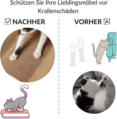 Котяче дряпальня | Дряпка з посиленої картонної конструкції | Натуральні дряпальні дошки | Міцні меблі для котів | 2в1 Дряпка-будиночок для котів | Якісний картон | Великий розмір (37 x 36 x 37 см, у формі кота)