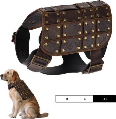 Костюм для собак у середньовічному стилі EpicCos, без повідка, жилет з декоративної шкіри, 3 розміри, одяг для косплею, розмір XL