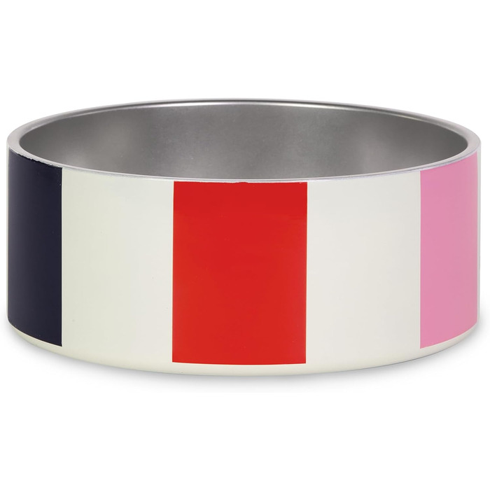 Миска для собак kate spade new york Adventure Stripe, нержавіюча сталь, нековзка, для корму і води, 453 г