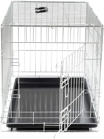 Складана металева клітка для транспортування Vadigran Classic, 76x48x55 см, срібляста, розмір L