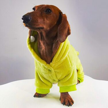 Теплий зимовий костюм-піжама для такси для маленьких собак, зелений S, з D-початком та кнопками