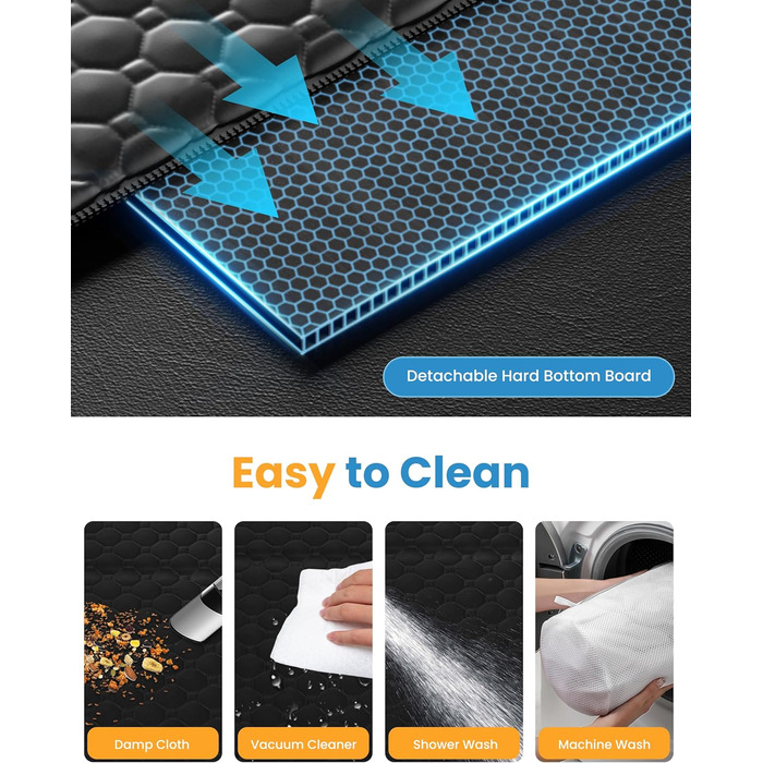 Подовжувач для заднього сидіння автомобіля для собак, водовідштовхувальний чохол на сидіння для собак, витримує до 180 кг, знімний жорсткий каркас, міцна підвісна лежанка для собак у автомобіль, SUV, вантажівка