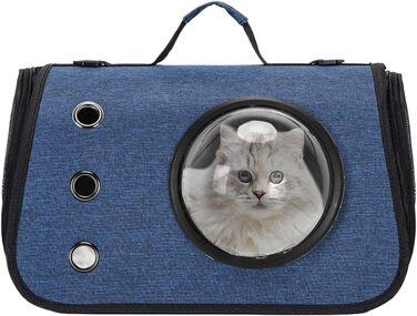 Транспортна сумка для кота/собаки: переноска, дорожній аксесуар, складана сумка для маленьких та середніх тварин (блакитна)
