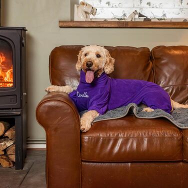 Рушник для собак Mikki Doodles, розмір L, фіолетовий, для кучерявої шерсті, швидковисихаючий, з мікрофібри