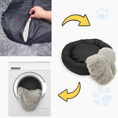 Кругле ліжко для собак та котів, 50 см, бежеве. М'яке, ручної роботи, миється. Ідеальне для дому.