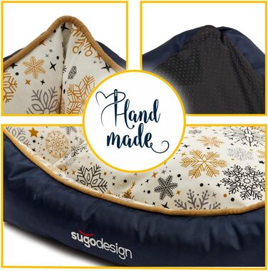 Водонепроникне ліжко для собак з бавовни та поліестеру - лежанка для собак з знімним подушкою - диванчик для собак з переносною сумкою - 7 різних мотивів - 3 розміри (S/M, X) (червоно-зелений, ) Різдво червоно-зелений (Різдво сіро-золотий, M)