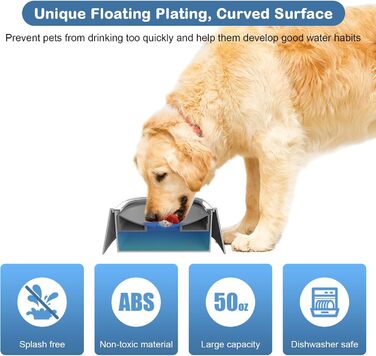 Тротуар для собак 1.5L, анти-розливання, для подорожей, годівниця для води для собак, для дому та авто