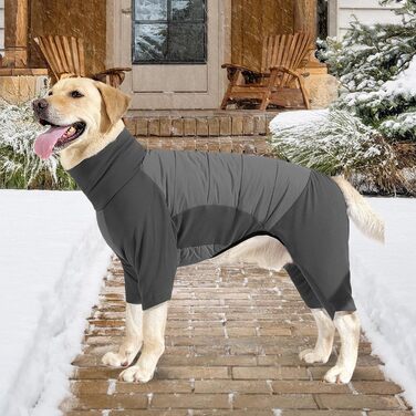 Зимовий теплий одяг для собак: тепла куртка з високим коміром, XL, для малих, середніх та великих порід, для прогулянок та альпінізму, сірий колір