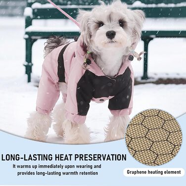 Водонепроникний зимовий теплий халат для собак з капюшоном, повний халат, захист від снігу, регульований (Бежевий, M)