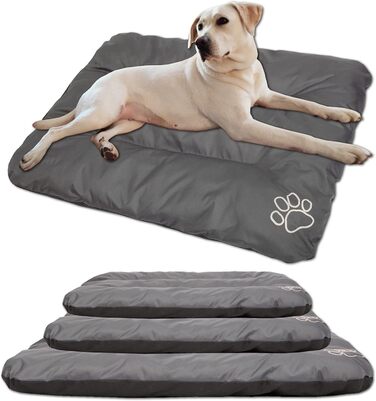 Лежак для собак millybo ECO 115x80x12 см, водостійкий, для малих, середніх і великих порід, сірий, м'який ортопедичний матрац для дому та вулиці