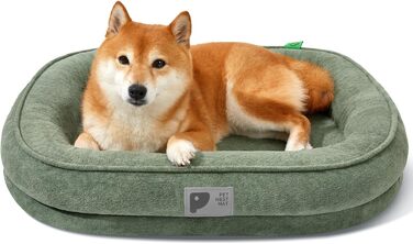 Ортопедичне ліжко для собак середніх порід, зелене, M, XL, знімний чохол, антиковзаюча підставка, м'яке, 30 x 25 дюймів