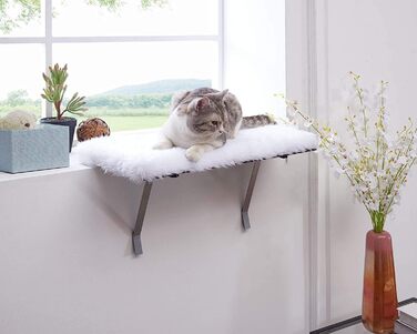 Лежак на вікно для котів Sweetgo, знімний, м'який, поролоновий, для відпочинку та сну, DIY кріплення, для кошенят і дорослих котів