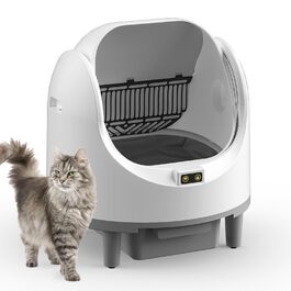 Автоматичний лоток для котів XXL з самоочищенням, з керуванням через додаток та датчиком безпеки. Великий об'єм, захист від защемлення. Підходить для кількох котів.
