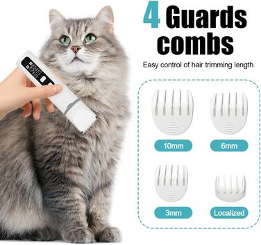 Електричний триммер для собак: LED-підсвітка, сталь, для догляду за лапами, вухами та обличчям