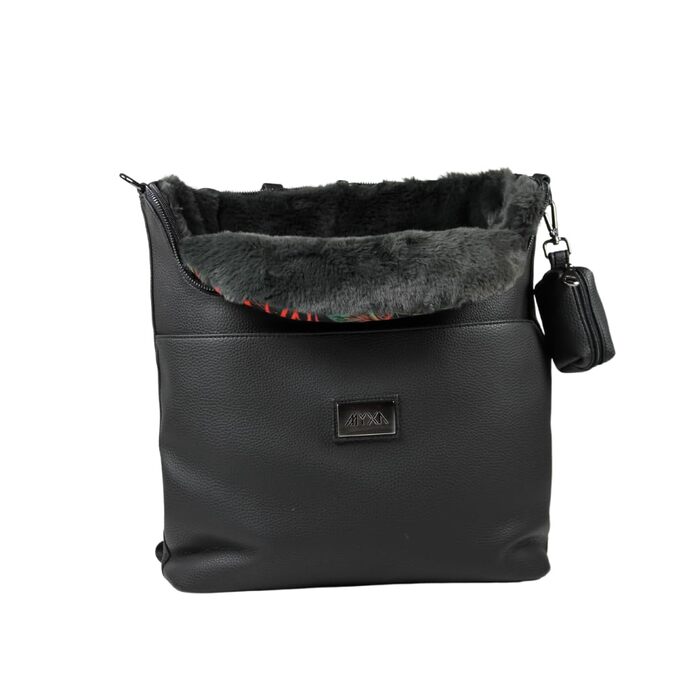 Рюкзак для собак Myxa, переноска для маленьких собак, чорний, з дихаючим дахом та блискавкою, багатофункціональний