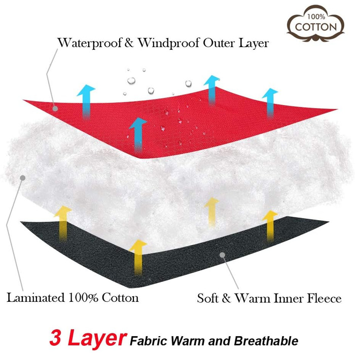 Водонепроникна зимова куртка для собак Beirui (5XL) – тепла флісова підкладка, червона