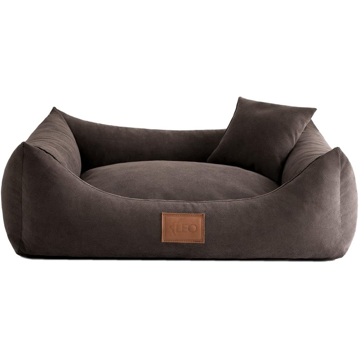 Лежак для собак Sofa Sun, 100x80 см, темно-коричневий, 6 розмірів, 4 кольори, м'який диван для собак, подушка, кошик