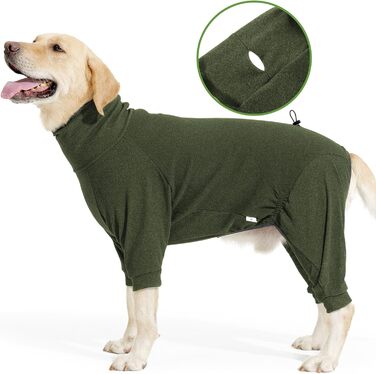 Теплий зимовий одяг для собак LIANZIMAU: флісовий теплий костюм з ніжками для малих, середніх та великих собак, зелений, розмір M